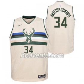 Camiseta Hombre Milwaukee Bucks Giannis Antetokounmpo 34 Nike City Edition Swingman